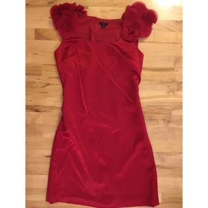 Ann Taylor red bloom sheath